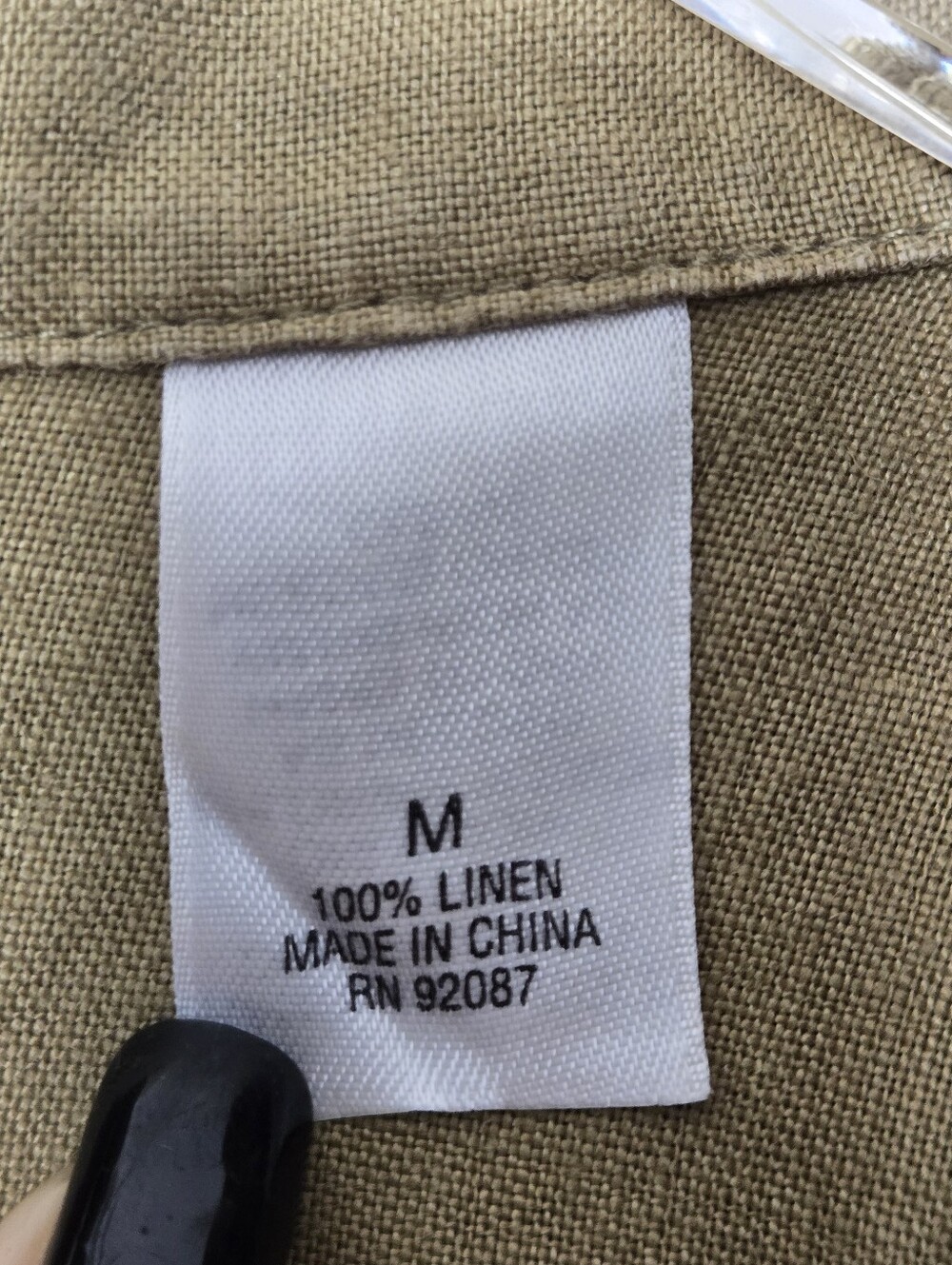 Saks Fifth Avenue Women's Olive Linen Button-Up Shirt & Wide-Leg Pants Set M - Picture 9 of 13